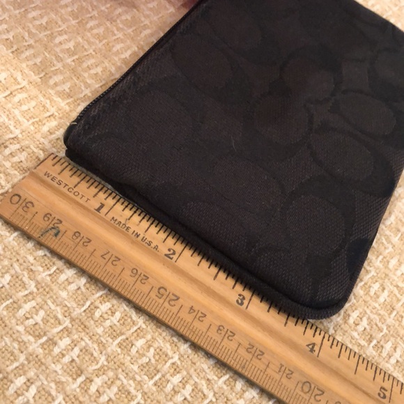 Coach Black Leather and Logo Print Fabric Wristlet bag with tag - Picture 16 of 16